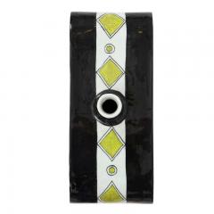 Diodoro Cossa Diodoro Cossa Vase Ceramic Chartreuse and Black Signed - 2842414