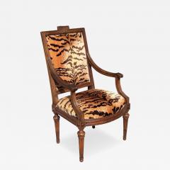 Directoire Arm Chair W Scalamandre Tigre Silk Velvet Joanna Carson Estate - 4559236