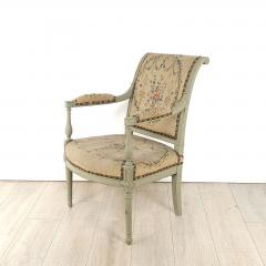 Directoire Grey Green Armchair 19th century - 3490665