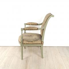 Directoire Grey Green Armchair 19th century - 3490666