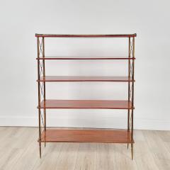 Directoire Regency Style Neoclassical Brass Wood Narrow Set of Shelves - 3481863