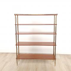 Directoire Regency Style Neoclassical Brass Wood Narrow Set of Shelves - 3481866