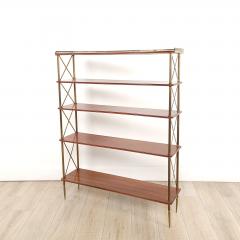 Directoire Regency Style Neoclassical Brass Wood Narrow Set of Shelves - 3481867