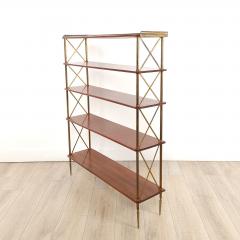 Directoire Regency Style Neoclassical Brass Wood Narrow Set of Shelves - 3481868