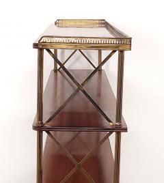Directoire Regency Style Neoclassical Brass Wood Narrow Set of Shelves - 3481870