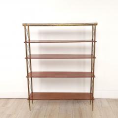 Directoire Regency Style Neoclassical Brass Wood Narrow Set of Shelves - 3481872