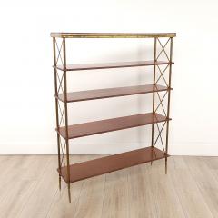 Directoire Regency Style Neoclassical Brass Wood Narrow Set of Shelves - 3481873