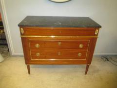 Directoire Style Bronze Mounted Mahogany Marble Top Commode - 343967