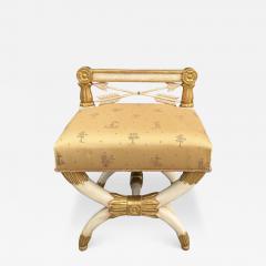 Directoire Style Giltwood Saber Leg Vanity Bench Stool - 4062486