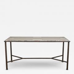 Directoire Style Italian Wrought Iron Scagliola Marble Table - 4045968