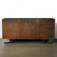 Directoire Style Sideboard in Book matched Walnut Black Lacquer on Plinth Base - 4038259