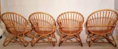 Dirk van Sliedregt Set of Four Rattan Lounge Chairs Center Table Dirk van Sliedregt 1960s - 1806005