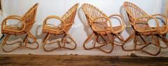 Dirk van Sliedregt Set of Four Rattan Lounge Chairs Center Table Dirk van Sliedregt 1960s - 1806007