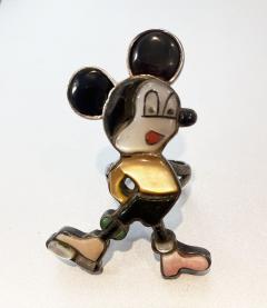 Disney Studios Vintage Zuni mosaic inlay Disney inspired ring in the form of Mickey Mouse - 2618899