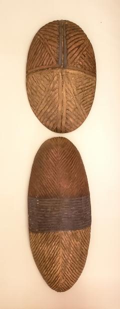 Dissimilar Pair of Decorative African Shields - 1102831