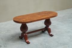 Distinct French Art Deco Burlwood Coffee Table with Carved Torsade Legs 1930s - 4677371