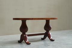 Distinct French Art Deco Burlwood Coffee Table with Carved Torsade Legs 1930s - 4677409