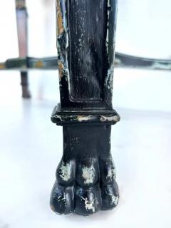 Distressed Painted Egyptian Revival Style Console Table with Inset Glass - 4117266