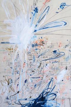 Divine Innocence Acrylic Oil Pastels and Pencil Abstract Painting 7ftx5ft - 1904794