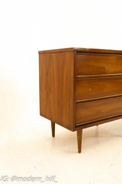 Dixie Mid Century 4 Drawer Walnut Single Sided Desk - 1869733