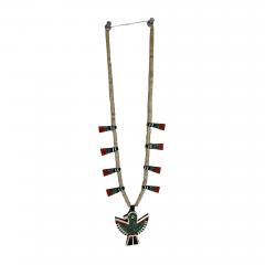 Dixon Stebola Santo Domingo Kewa squash blossom necklace - 4090915