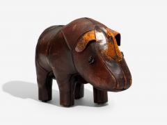Dmitry Omersa Abercrombie Fitch Dimitri Omersa Distressed Leather Rhino Footstools 1950s - 4094859