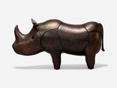 Dmitry Omersa Abercrombie Fitch Dimitri Omersa Distressed Leather Rhino Footstools 1950s - 4094861