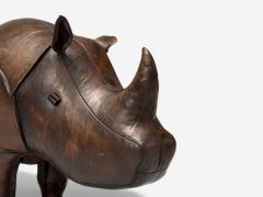 Dmitry Omersa Abercrombie Fitch Dimitri Omersa Distressed Leather Rhino Footstools 1950s - 4094862