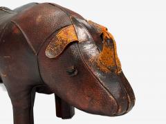 Dmitry Omersa Abercrombie Fitch Dimitri Omersa Distressed Leather Rhino Footstools 1950s - 4094863