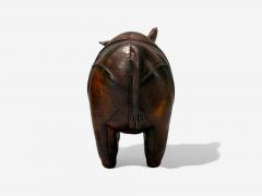 Dmitry Omersa Abercrombie Fitch Dimitri Omersa Distressed Leather Rhino Footstools 1950s - 4094864