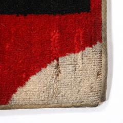 Documented Art Deco Machine Age Black White Red Cubist Tapestry - 4623037