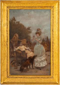 Dog Painting by Georges Pierre Marie Van Den Bos Entitled Apres Midi dAutonne - 3958128