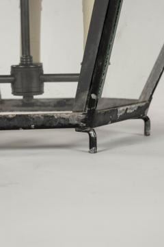 Domed Hexagonal Glass Paneled Iron and Copper Lantern - 3430828