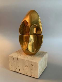 Domenico Calabrone Brazilian Bronze Travertine Miniature Sculpture By Domenico Calabrone 1970s - 2180877