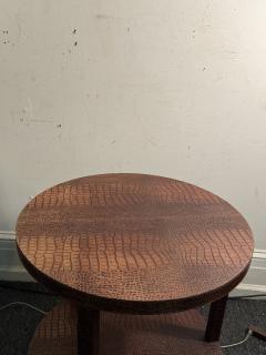 Dominic Chambon MODERN TWO TIER FAUX ALLIGATOR SIDE TABLE BY DOMINIC CHAMBON - 4691168