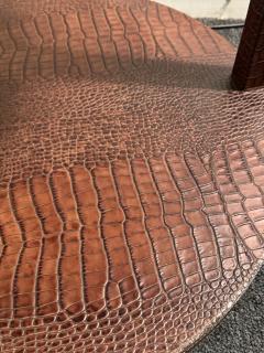 Dominic Chambon MODERN TWO TIER FAUX ALLIGATOR SIDE TABLE BY DOMINIC CHAMBON - 4691169