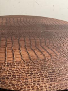 Dominic Chambon MODERN TWO TIER FAUX ALLIGATOR SIDE TABLE BY DOMINIC CHAMBON - 4691172