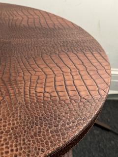 Dominic Chambon MODERN TWO TIER FAUX ALLIGATOR SIDE TABLE BY DOMINIC CHAMBON - 4691173
