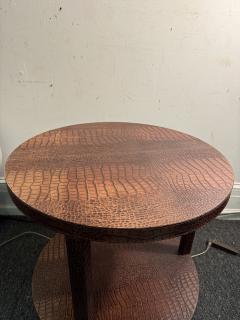 Dominic Chambon MODERN TWO TIER FAUX ALLIGATOR SIDE TABLE BY DOMINIC CHAMBON - 4691176