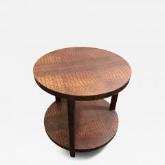 Dominic Chambon MODERN TWO TIER FAUX ALLIGATOR SIDE TABLE BY DOMINIC CHAMBON - 4691573