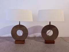 Dominic Chambon Pair of French 1980 Dominic Chambon Shagreen Table Lamps - 4486518