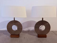 Dominic Chambon Pair of French 1980 Dominic Chambon Shagreen Table Lamps - 4486519