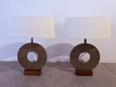 Dominic Chambon Pair of French 1980 Dominic Chambon Shagreen Table Lamps - 4486520