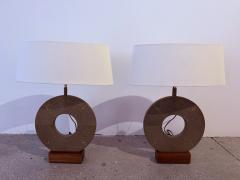 Dominic Chambon Pair of French 1980 Dominic Chambon Shagreen Table Lamps - 4486521