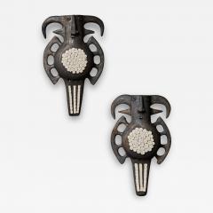 Dominique Pouchain Pair of Toro Ceramic Wall Sconces by Dominique Pouchain - 3068508