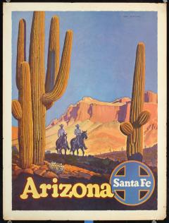 Don Louis Perceval Arizona Vintage Santa Fe Railroad Travel Poster by Don Perceval circa 1940s - 3467442