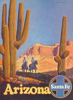 Don Louis Perceval Arizona Vintage Santa Fe Railroad Travel Poster by Don Perceval circa 1940s - 3467446