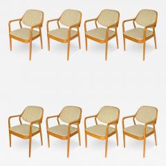 Don Pettit Set of 8 Model 1105 Oak Dining Chairs by Don Pettit for Knoll - 3603089
