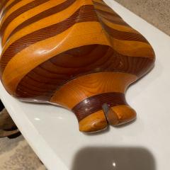 Don Shoemaker 1970s Abstract Organic Modern Table Sculpture Free Form in Striped Exotic Wood - 2553729