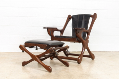 Don Shoemaker DON SHOEMAKER FOR SENAL ROSEWOOD BLACK LEATHER SLING CHAIR - 2696858